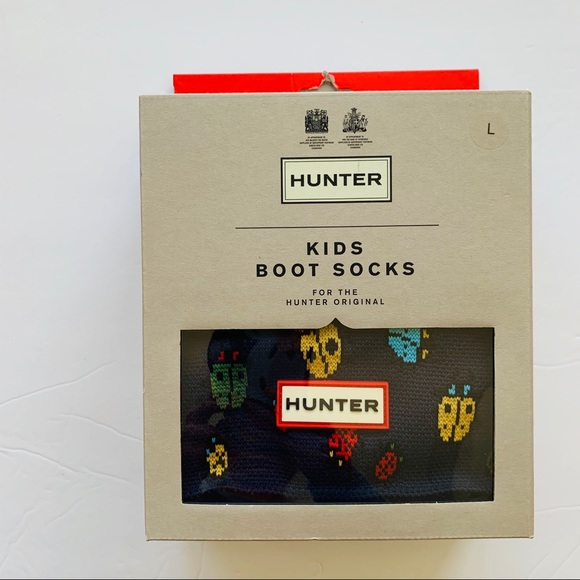 New! Hunter Kids Boot Socks, Ladybird Print, L - Picture 2 of 8